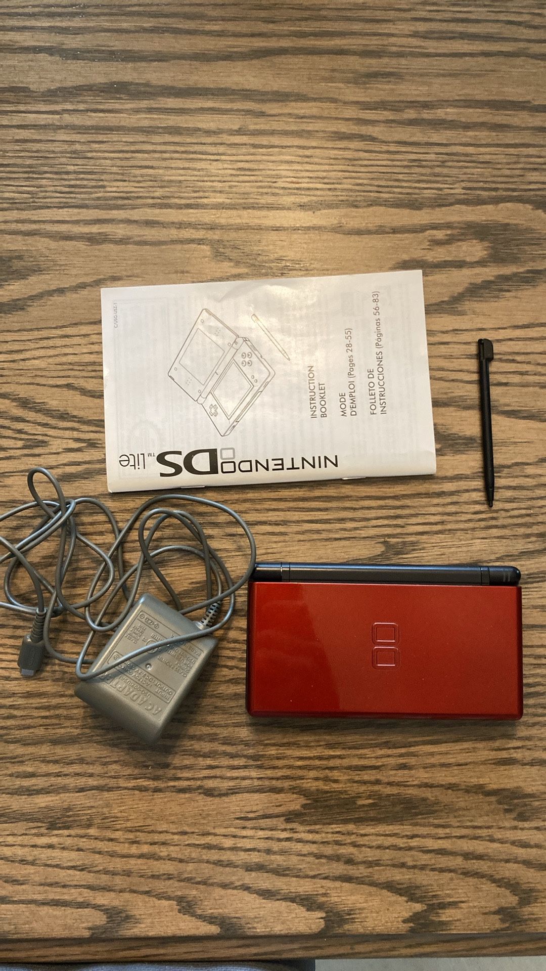 Nintendo DS Lite With Charger Manual Stylist And One Game