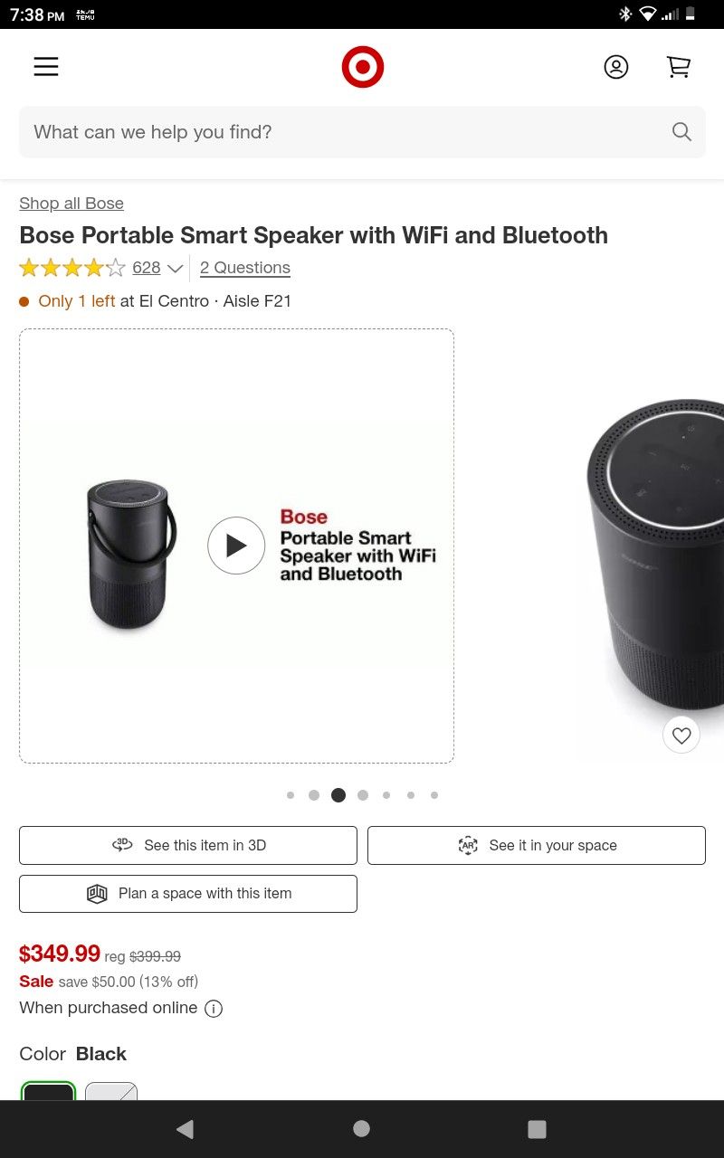 Bose Portable Smart Speaker w/Wi-Fi & Bluetooth 