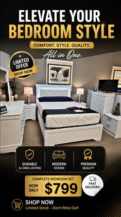 Brand new 5pcs complete bedroom set for sale with free delivery