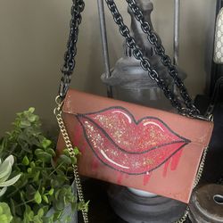 Beautiful Hand Painted Clutch /crossbody/shoulder  Bag