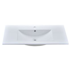 36 in. W x 18 in. D Ceramic Vanity Top Integrated Rectangle Basin Sink in White(not Include Cabinet), 1336SQ