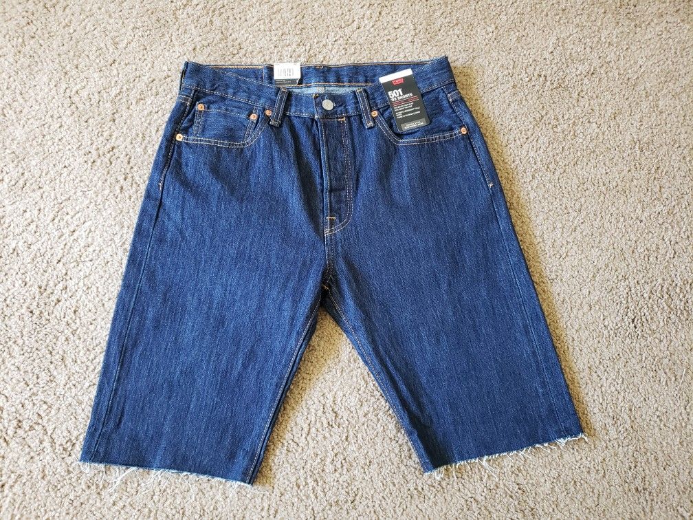 NEW Levis 501 '93 Denim Button Fly Stretch Extensible Jean Premium Shorts Sz 32