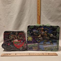 "Teenage Mutant Ninja Turtles" metal lunch boxes, Lot Of Two,2012 & 2016