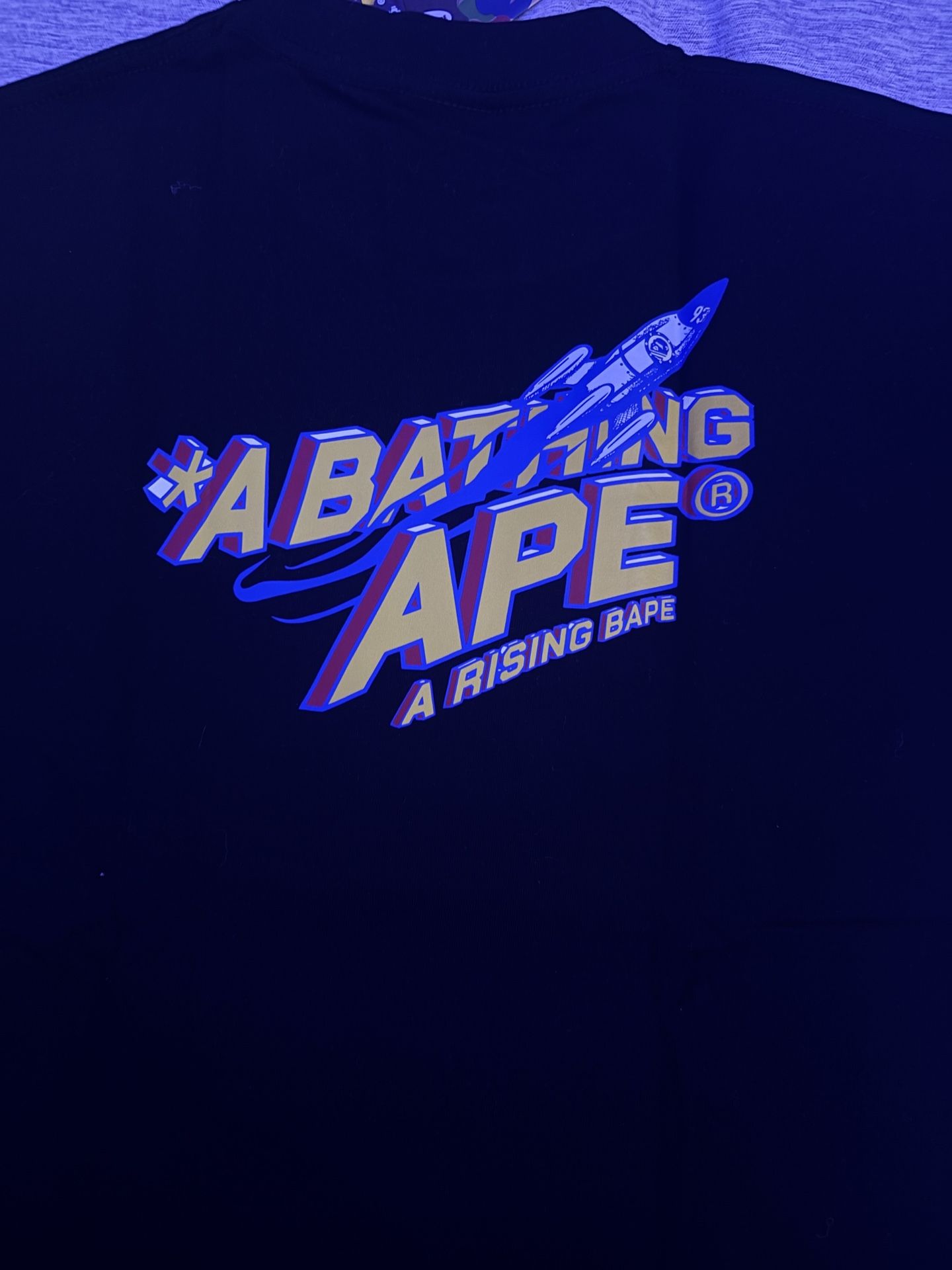 Bathing Ape Black And Blue T Shirt 