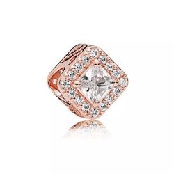 Pandora Rose Gold With CZ Geometric Radiance Charm # 786206CZ