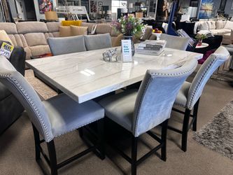 Stunning marble dining table set! $1699 📲🩷🔥