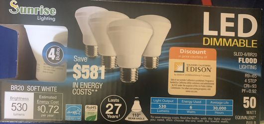 Sunrise Lighting LED Dimmable BR20 (4 pack)