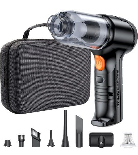 Mini Car Vacuum Wireless, High Power Suction and Air Duster, Lightweight and Compact Handheld Vacuum, Portable Vacuum Cleaner for Car, Home, Office, P