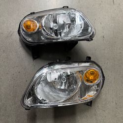 Pair Headlights For Chevy HHR 2006-2011 Halogen Type Chrome Housing Raplacement