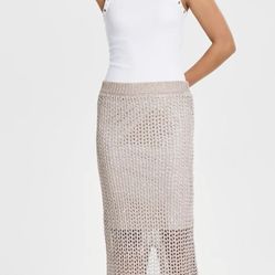 Bar lll women sparkle crochet pull on long skirt