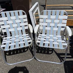 Vintage Aluminum Folding Chairs 