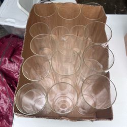 Set of Clear Glass Drinking Glasses