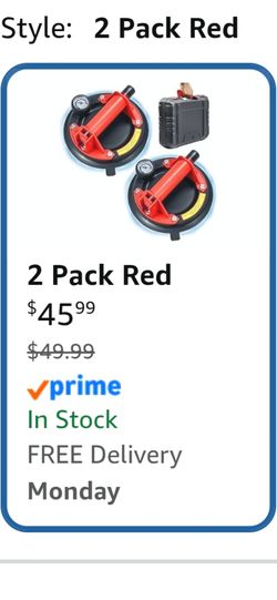 2 Pack 8in Heavy Duty Suction Cups to Lift Large Glass, Max Load 960lbs Window Suction Cups, Powerful Industrial Tile Suction Cup Tool for Glass, Gran
