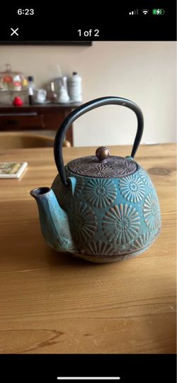 Cast Iron Tetsubin Tea Kettle Teal