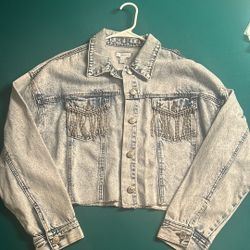 Forever 21 Jean Jacket with sparkly tassels