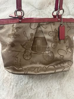 Coach Tote Bag with Carriage Print