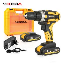 YIKODA 12/16.8/21V Cordless Drill Rechargeable Electric Screwdriver Lithium Battery Household Multi-function 2 Speed Power Tools

