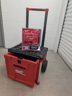 ​🔥 BRAND NEW MILWAUKEE PACKOUT ROLLING DRAWER BASE & M18 12.0AH BATTERY KIT 🧰 (FIRM)