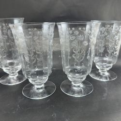 $15 EACH —1 Fostoria Manor Clear Footed Beverage Glass (Price is Per Glass) 