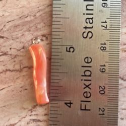 Orange coral branch pendant glossy 