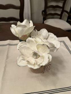 Silk White Magnolia Flowers