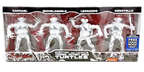 FCBD 2021 TMNT Ninja Elite Series PX Black & White 4-Pack Action Figure Set