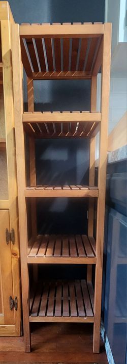 Wood shelving unit