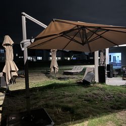 10 Feet Industrial Patio Umbrellas with Weights