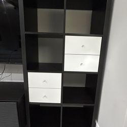 Modern Cube Shelf with White Drawers – MUST LEAVE!!!