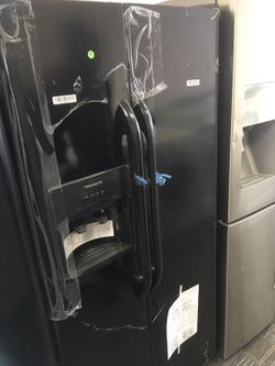 BLACK SIDE BY SIDE REFRIGERATOR NEW Scratch AND DENT