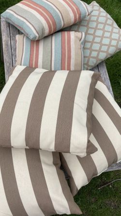 Six patio pillows