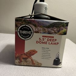Thrive 5.5" Deep Dome Lamp Reptile Heat Light Basking 6 ft Cord Ceramic Socket 
