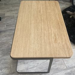 Real Stone And Metal Coffee Table- 4ft By 2ft 4 Inches 