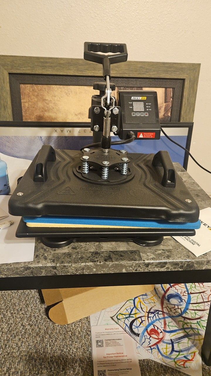 AKEYDIY Professional 5 in 1 Heat Press Machine Digital Heat Press Combo 12" x 15