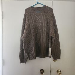 Brand New Essentials Cable Knit Sweater Size Large