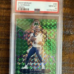 2024 Panini Mosaic - Green Mosaic Prizm #85 C.J. Stroud PSA 10