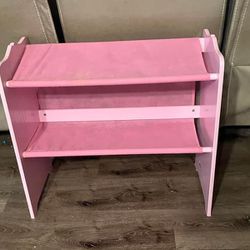 Pink Shelf With Fabric Drawers