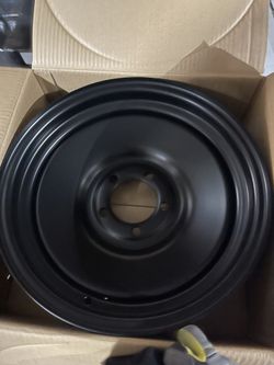 Set Of Four Steel Matte Black Rat Rod Wheels Steelies Us Wheel Smoothie 15x5 Rim 5x4.5 Bolt Pattern 2.25 Backspace -19 Offset Ford Bolt Circle