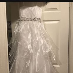 White Flower Girl Or Baptism Dress