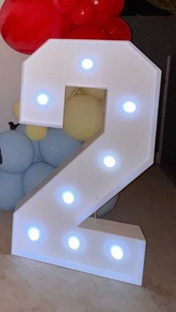 2 light up number / backdrop sign