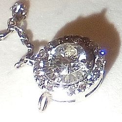 14k White Gold Chain With Diamond Pendant 