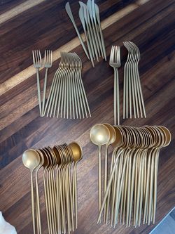 Gold Hard Disposable Utensils