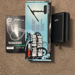 Proline Mini Boom Mic Stand, Pop Filter & Mic Shield