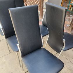 Set Of 6 Leatherette Dining Chairs