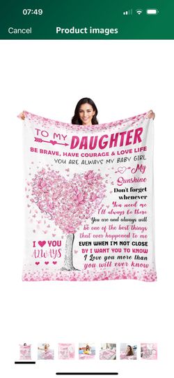Brand New Daughter Gifts from Mom Dad - to My Daughter Blanket - Daughters Birthday Gifts - Christmas Stocking Stuffers Graduation Valentines Day Gift