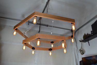 Custom Red Oak Chandeliers