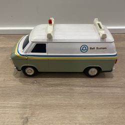 Vintage Bell System Telephone Toy Van Bank Western Stamping Corp Made In Korea