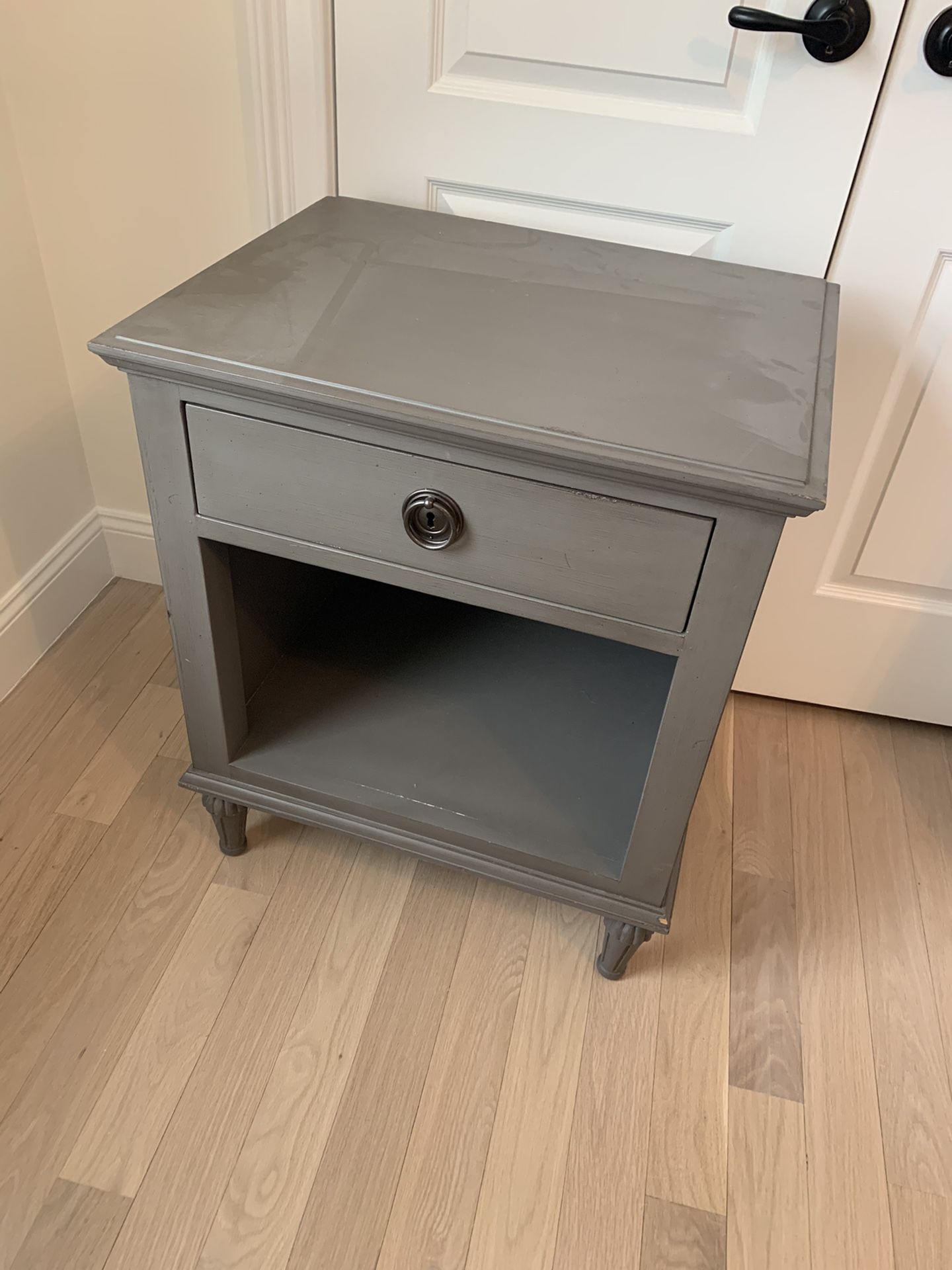 Restoration Hardware gray Maison side table nightstand - 1 only