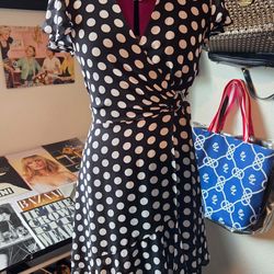 Michael Kors Polka Dot Wrap Dress Size M