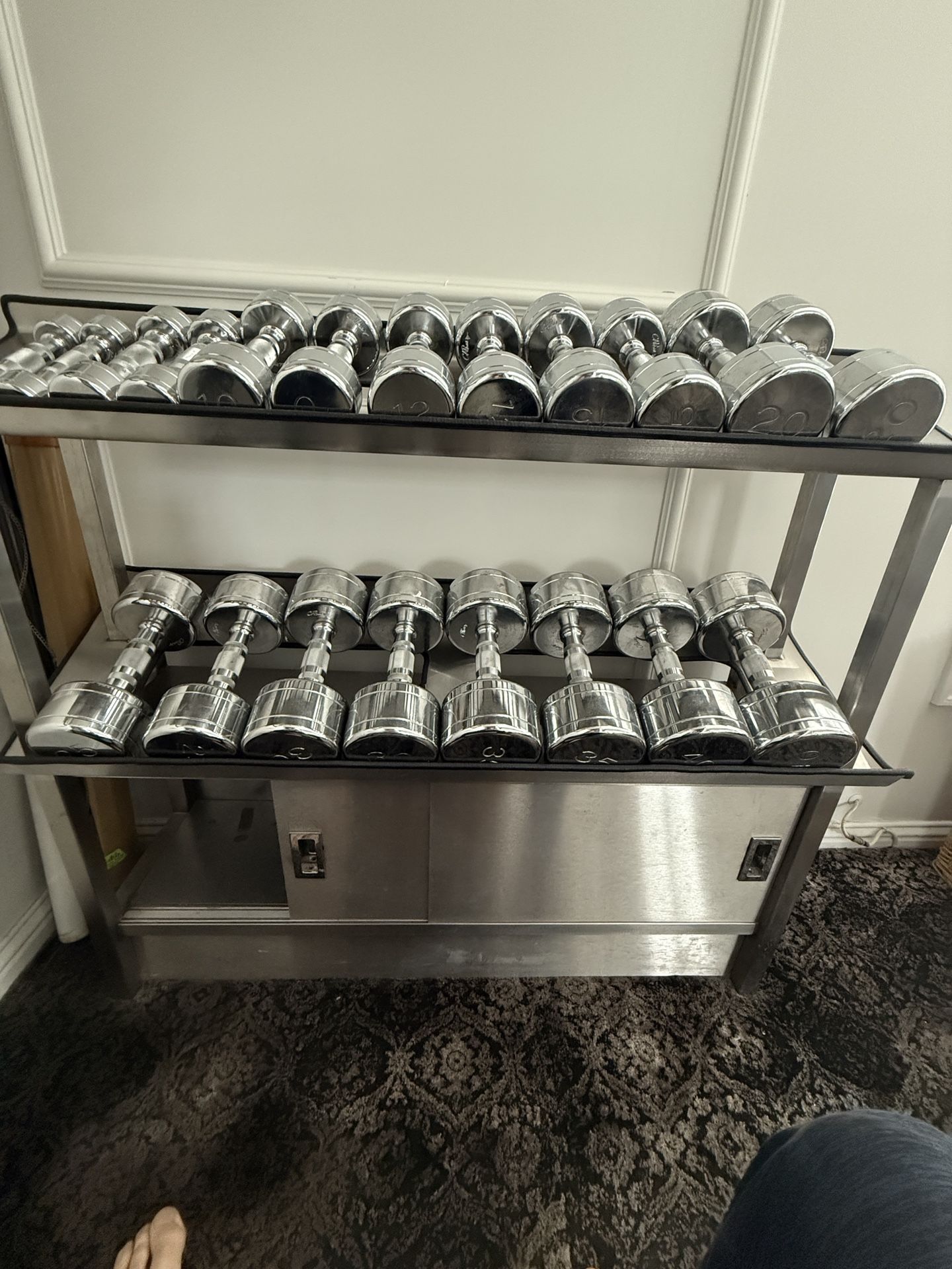 CAP Professional Chrome Dumbbells And Stainless Stand